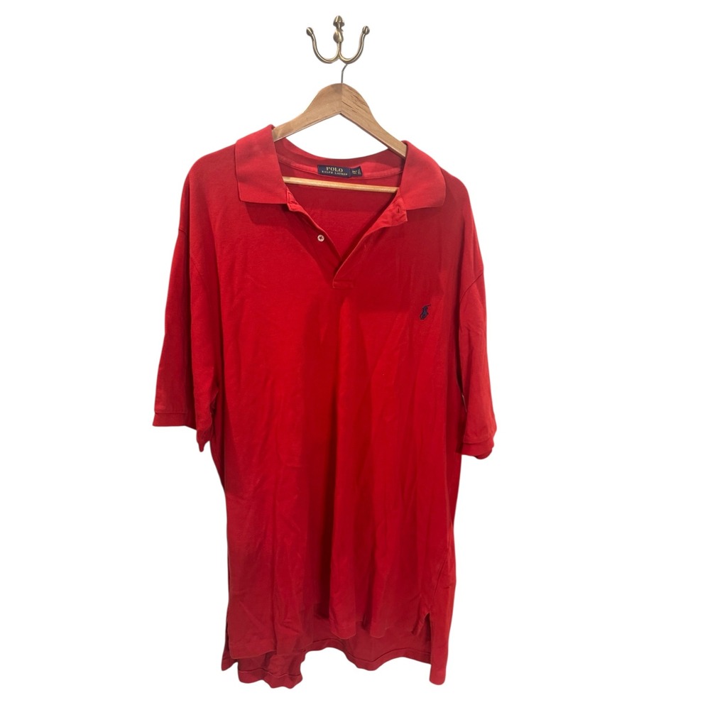 Polo Ralph Lauren Men's 2XLT Red Polo Shirt‎ Classic Fit Pony Logo Cotton